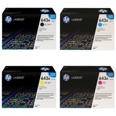 حبر ليزر اصلي اتش بي HP 643A مجموعة 4 الوان .